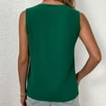 thumbnail image 6 of Bigersell Women's Summer Tops Fashion Womens Casual Solid Color V-Neck Tank Tops Sleeveless Lace Stitching Vest Tops Women Blouse Sweetheart Short Sleeve Summer Tops Style B24168, Green M, 6 of 7