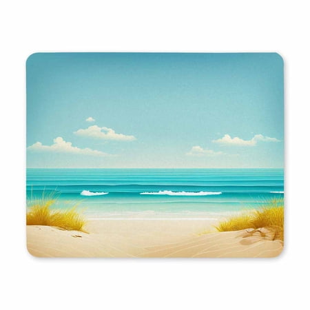Beach Mouse Pad Desk Mouse Pad,Cute Non-Slip Waterproof Pad for Gaming Office Home,Pretty Cute Mouse Pad for Office Gaming Laptop Women Kids