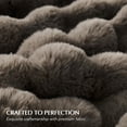 thumbnail image 4 of EverGrace Ultra Soft Luxury Fluffy Faux Rabbit Fur Throw Blanket, Thick Warm Bubble Throw for Bed, Cozy Plush Reversible Blankets for Couch, Chair, Sofa, Dark Taupe, 60x80 Inches, 4 of 8