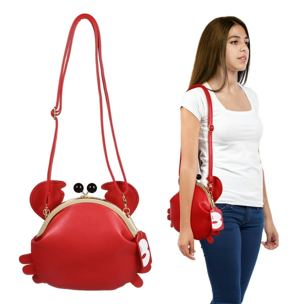 ColoMX Bolso de mano con forma de PU a la moda, bolso cruzado novedoso, bolso con forma de bolso, bolso de hombro para mujer