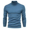 thumbnail image 1 of Men sweater casual men's solid color pullover turtleneck men's casual sweater sweater, 1 of 6