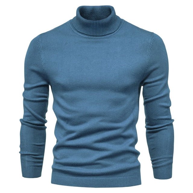 Men sweater casual men's solid color pullover turtleneck men's casual sweater sweater