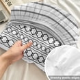 thumbnail image 4 of Cal.King Size Fitted Sheet Set - Black White Striped 3 Piece Bedding Sets 16" Deep Pocket Fitted Sheet with 2 Pillowcases, Modern Farmhouse Geometric Brushed Microfiber Hotel Luxury Bed Sheets, 4 of 9