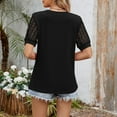 thumbnail image 7 of Uaswgudfs Women's Summer Blouse & T-Shirts: Casual Short Sleeve Shirts with Curved Hem, Round Neck Solid Top, 7 of 7