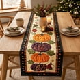 thumbnail image 3 of 14x48 Inch Quilted Fall Table Runner, Farmhouse Holiday Dining Decor for Halloween Thanksgiving, Table Accent for Kitchen Buffet, 3 of 4