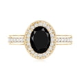 thumbnail image 5 of Rosec Jewels Vintage Style Black Onyx Oval Engagement Ring 1 Ct (AAA Grade) - Black Onyx Diamond Ring - with Jewelry Box, 18K Yellow Gold, US 11.00, 5 of 9