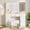 Marble-like white, variant on Makeup Vanity Desk with Large Dimmable Mirror, 7 Drawers & Chair, 3 Lighting Modes, Built-in Charging Station, Hairdryer Holder, Bedroom Dressing Table