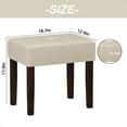 thumbnail image 4 of FAGAGA Small PU Leather Bench with Wood Legs Makeup Chair for Vanity, Modern Accent Ottoman Footstool for Makeup Room, Living Room, Bedroom, Entryway |Beige, 4 of 7