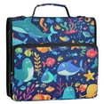 thumbnail image 4 of 3 Ring Zipper Binder with Shoulder Strap Waterproof Trapper Keeper 2 Inch D-Ring 500 Sheets Capacity Different Fish and Seaweed, 4 of 8