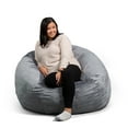 thumbnail image 3 of Big Joe Fuf 5Ft Oversized Foam Bean Bag Chair for Kids, Teens, Adults, Gray Plush, Soft Polyester, 5 foot Large Reading and Gaming Seat, 3 of 10