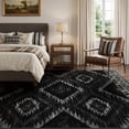 thumbnail image 2 of KoshiMe 8'x10' Area Rugs for Living Room, Machine Washable Rugs Non-Slip, Low Pile Soft Print Pattern Western Rug for Bedroom, Dining Room, Office, Black, 2 of 9