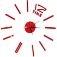 thumbnail image 3 of TAILTOSS 1Pack Unique Wall Clock Red Square Metal Frameless Mirror For Kids Bedroom Decoration, 3 of 6