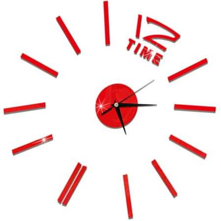 HOOWIFFY Square Wall Clock Red Metal 1Set 19.7 x 19.7in