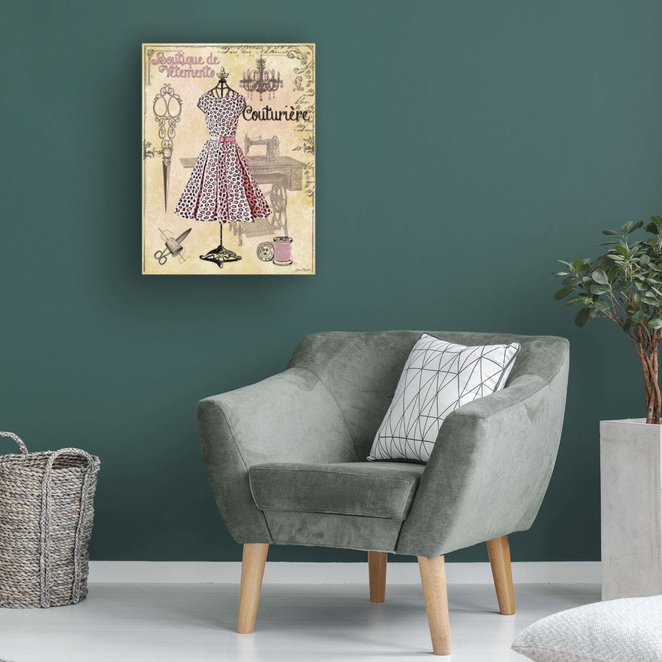 Canvas Wall Art - Jean Plout 'Dress Shop A' Wall Art for Living Room, Bedroom, or Office Décor by Trademark Fine Art - 14 x 19 Inches