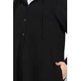 thumbnail image 5 of Hood Detailed Snap Fastened Sports Overcoat Black Coat, 5 of 5