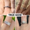 thumbnail image 2 of SFTING Half Eternity Twisted Stackable Wedding Ring for Women 925 Sterling Silver Zirconia Size 7, 2 of 7