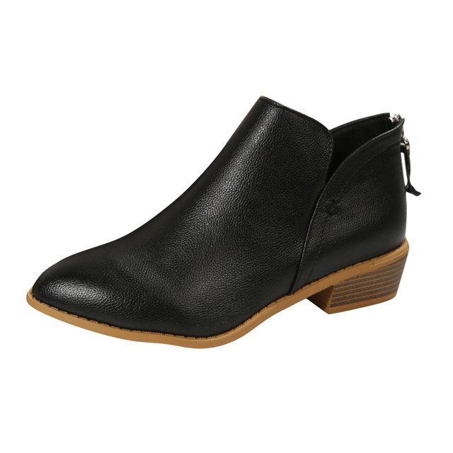 NECHOLOGY Zapatos Botines para mujer Botas de color liso para mujer botas de tacón cuadrado zapatos informales suela blanda a la moda botas para mujer zapatos antideslizantes (Black 9)