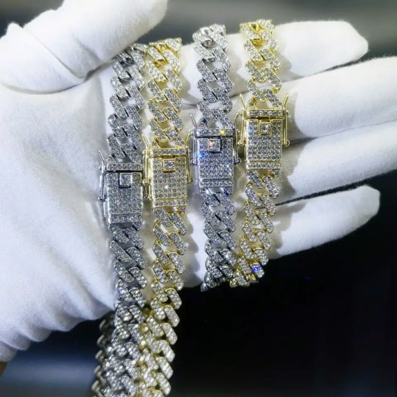 JoeytheJewelryNY Icedout hip hop necklace cuben link Gold Plated