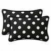 Pillow Perfect Inc. 386706 Polka Dot Black Rectangle Throw Pillow (Set of 2)