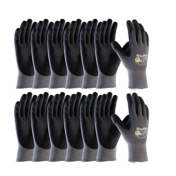 MaxiFlex 34-874 Ultimate - Nylon Micro-Foam Nitrile Grip Gloves - Black/Gray - X-Large - 12 Pairs (Dozen)
