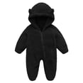 thumbnail image 3 of Baby Boys Girls Winter Outfit Bear Hooded Zip-Up Jumpsuit Full Body Scratch Protection Warm Coat for Cold Weather Outdoor Indoor Wear Infant Romper, 3 of 10