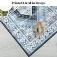 thumbnail image 5 of HOMERRY Area Rug 9' x 12' Vintage Distressed Medallion Floral Area Rug for Living Room Washable Soft Indoor Floor Carpet, Blue, 5 of 7