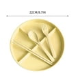thumbnail image 3 of Blukids Unbreakable Divided Plates for Adults, Compartment Plate with Fork, Spoon, Chopsticks, Lightweight Reusable Dinnerware Portion Control Plastic Plates（Yellow）, 3 of 5