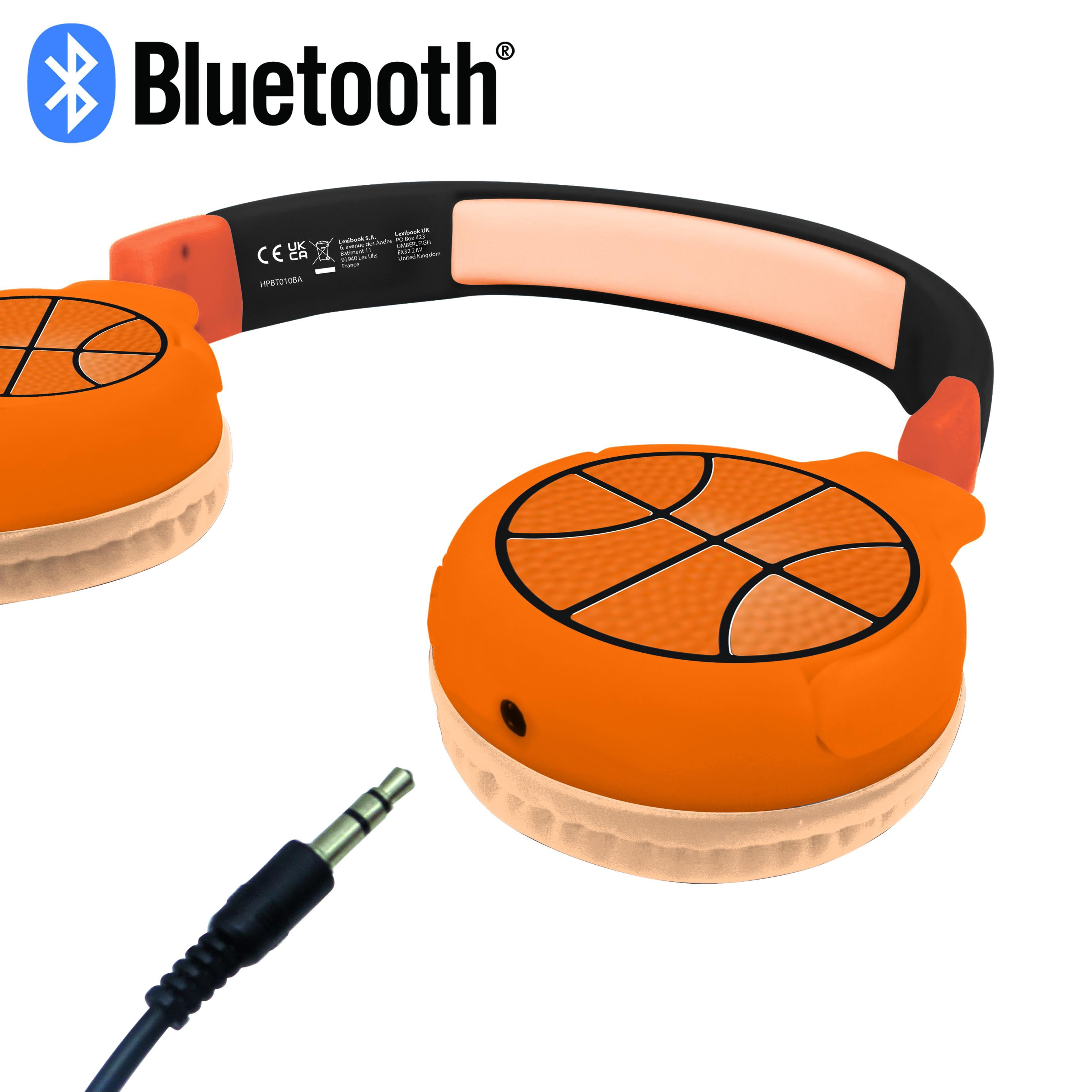 Lexibook - Basketball - 2-in-1 Bluetooth & Wired Headphones with microphone and control button, Foldable and Adjustable, Long lasting rechargeable battery