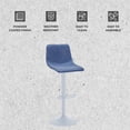 thumbnail image 3 of LeisureMod Adjustable Height Bar Stool with Leather Upholstery Powder-Coated Iron Base and High-Density Foam Seat for Modern Kitchen and Bar Tilbury Collection in Peacock Blue, 3 of 10
