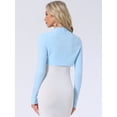 thumbnail image 3 of DARING DIVA Solid Color Long Sleeves Blouse S Light Blue, 3 of 6