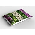 thumbnail image 2 of Ambesonne Flower Pillow Sham 2 Pack, Blooming Bouquet Romance, 26"x20", Green Violet, 2 of 3