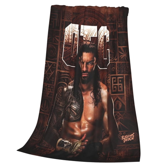 Roman Wres-Tler Reign Blanket Soft Cozy Fleece Throw Blanket Lightweight Warm Fuzzy Flannel Blankets and Throws for Couch Sofa Bed 60"x50"