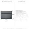 thumbnail image 3 of 3 in 1 Laptop Sleeve Protective PU Leather Case Waterproof Shockproof Magnetic Closure Adjustable Stand Mouse Pad Lightweight 15.4 in Laptop and Tablet Universal Fit Portable Durable, Silver, 3 of 9