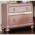thumbnail image 2 of 2 - Drawer Nightstand in Solid Wood | Bedroom Decor with Mirrored Trim and Rose Gold | Easy - Assembled for Bedroom | Solves Bedroom Storage Shortage, 2 of 2