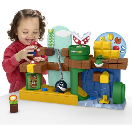 Fisher-Price Little People My Mario Adventure Playset, Musical Toddler Toy with 2 Figures