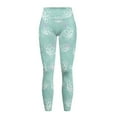 thumbnail image 5 of Renewold Flower Mint Green Violet Yoga Leggings for Women with Pockets Stretchy Fashion Exercise Yoga Pants High Waisted Full Length Graphic Pants for Running Cycling Yoga, S, 5 of 8