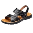 thumbnail image 5 of Rokment Mens Orthotic Sandals with Back Strap Convertible Arch Support Leather Open Toe Walking Slip on Beach Casual Backless Slides Summer Shoes for Driving Work Non Slip Black Size 7.5, 5 of 5