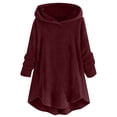 thumbnail image 2 of IMENGL Haut à Capuche Chaud en Peluche Automne Hiver, Rouge m, Taille M-5TG, 2 of 5