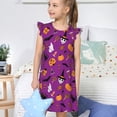 thumbnail image 4 of Balery Halloween2 Camisón de princesa para niñas, pijama de algodón con mangas abullonadas, suave y bonito.-Large, 4 of 6