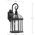 thumbnail image 2 of Dillard Collection One-Light Traditional Textured Black Clear Glass Outdoor Wall Lantern, 2 of 2