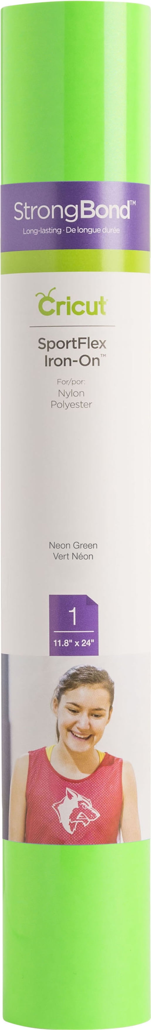 Cricut SportFlex Iron On Vinyl 11.8"X24"Neon Green