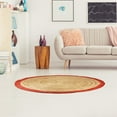 thumbnail image 3 of Spitiko Homes 48" Round Hand Braided Jute Area Rug in Natural/Red, 3 of 6