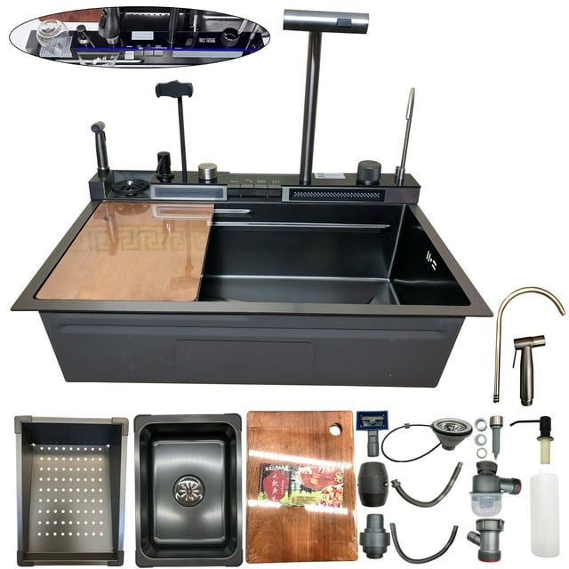 Tarja Para Cocina Multifuncional Homely Elegance Led Doble Cascada
