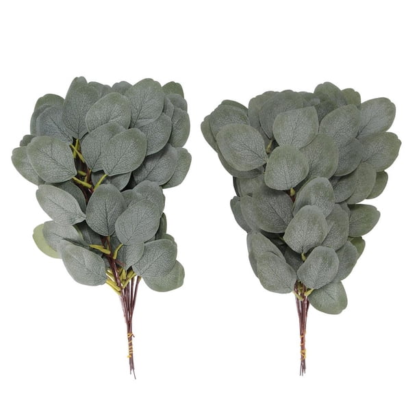 Inteprter Hojas de eucalipto artificial Tallo de eucalipto Hojas Ramas Tallos Planta de vegetación de eucalipto artificial Plantas de tallos de Decoración del hogar Inteprter HA015798-00