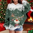 thumbnail image 2 of Byoo Toddler Girls Sweatshirts Cartoon Deer Graphic Crew Neck Long Sleeve Pullover Girls Xmas Autumn Winter Oversized Hoody, 2 of 4