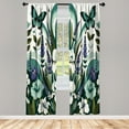 thumbnail image 2 of Ambesonne Teal Curtains, Curving Leaves Floral Mirage, Pair of 28"x84", Seafoam Jade Green Ivory, 2 of 2