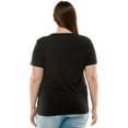 thumbnail image 4 of Women's Plus Size Basic Solid Crew Neck T Shirt, 2XL, Black, 4 of 4