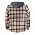 thumbnail image 4 of Kids Jackets Boys Dqueduo Men's Flannel Plaid Hooded Long Sleeve Button Front Casual Shirt Jacket, Multiple Styles Khaki XL, 4 of 6