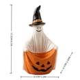 thumbnail image 3 of Cuenco de dulces con forma de calabaza fantasma: decoración de Halloween con un fantasma amigable sosteniendo un cuenco temático para dulces, almacenamiento pequeño o un lindo adorno de mesa., 3 of 7