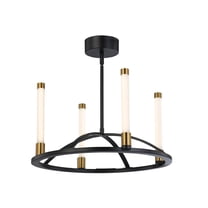 Artcraft Lighting Infiniti Collection 4Light Integrated LED Chandelier, Matte Black & Brass